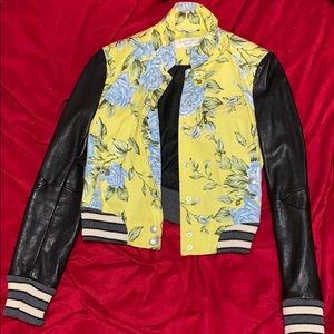 Rag & Bone Floral Leather Bomber Jacket